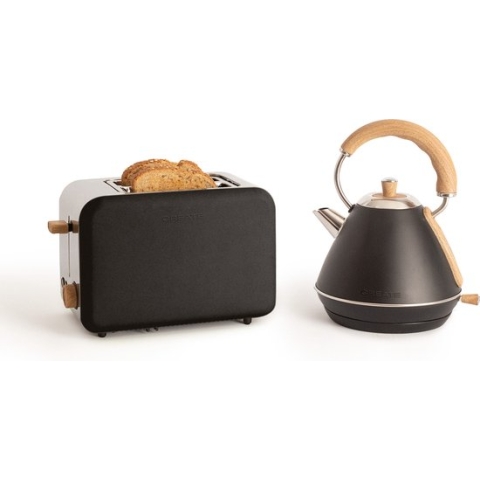 CREATE PACK - TOAST RETRO Broodrooster + KETEL RETRO M Waterkoker 1L - Zwart