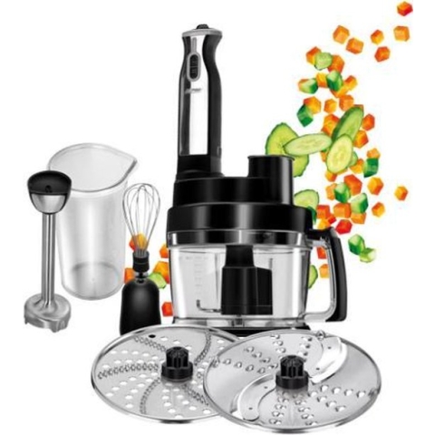 MPM - Complete Keukenmachine - Foodprocessor met Accessoires - Keukenrobot Zwart - 800W