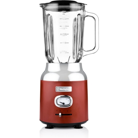 Westinghouse Retro Blender - Smoothie Maker - Rood - 1,5 Liter - 600W