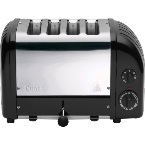 Dualit NewGen Broodrooster - Met Ontdooifunctie & Timer - Mat Zwart - 4 Extra Brede Sleuven