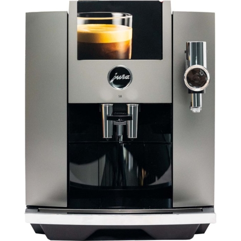 JURA S8 - Volautomatische espressomachine - Dark Inox - EB - incl. gratis schoonmaakpakket twv 37,99 en gratis koffiebonen van LUDIQX Koffie