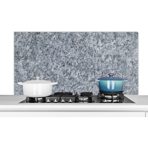 KitchenYeah - Spatscherm keuken - Graniet - Steen - Grijs - Zwart - Spatwand - Keuken achterwand - 120x60 cm - Muurbeschermer