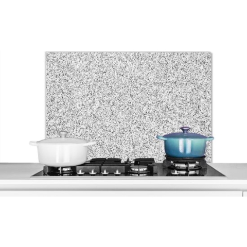 KitchenYeah - Spatscherm keuken - Graniet - Design - Grijs - Wit - Spatwand - Keuken achterwand - 90x60 cm - Muurbeschermer