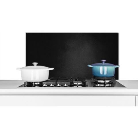 Spatscherm Keuken - Kookplaat Achterwand - Spatwand Fornuis - 90x45 cm - Beton - Muur - Zwart - Schaduw - Aluminium - Wanddecoratie - Muurbeschermer - Hittebestendig - Alternatief voor glazen spatscherm
