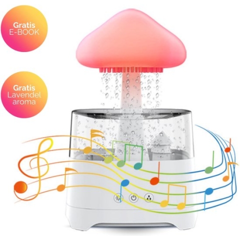 Chic & Golden Living® White Noise Machine - Luchtreiniger - Slaaptrainer - Nachtlamp - Witte Ruis Machine - 4 in 1 - Luchtbevochtiger - Regendruppel Humidifier