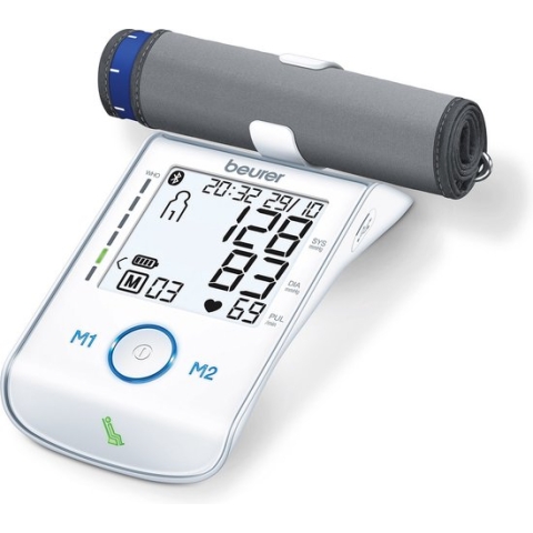 Beurer BM 85 Bloeddrukmeter bovenarm - XL display - Onregelmatige hartslag - Bluetooth® - Health Manager Pro app - Manchet 22-42 cm - 2 Gebruikersgeheugen - Rust-indicator - Risico-indicator