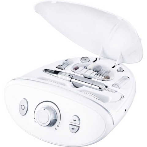 Beurer MP 100 Manicure-en pedicureapparaat – Elektrische nagelvijl – Nagelfrees – 10 Opzetstukken – Max 20.000 omw/min - Netvoeding – Traploos instelbaar - Beschermkap – Opbergstation – Adapter opbergvak