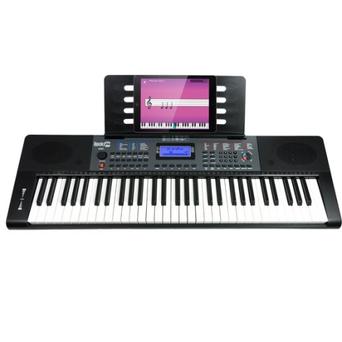 RockJam piano met 61 toetsen en toetsen op volledig formaat, toonbank, muziekstandaard, pianotoetsen en lessen