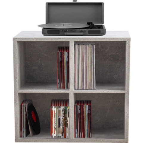 Platen vinyl lp kast - opbergen lp vinyl platen - boekenkast - grijs beton
