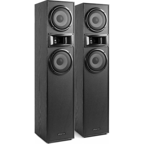 Speakerset - Fenton SHF700B hifi speakers 400W zuil luidsprekers met 2x 6,5 inch woofer - Zwart