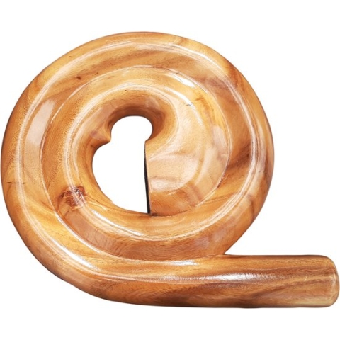 LIDAH® Didgeridoo Instrument - Spiral Travel Digeridoo - 36 cm - Compacte Australian Muziekinstrumenten - Handgeschilderd Mahonie