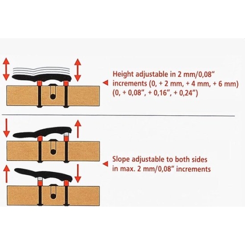 viool kinsteun, hoek en positie zijwaarts instelbaar, montage zijkant, 3/4 - 4/4,