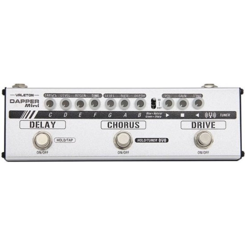 Valeton Dapper Mini Effect Strip. Overdrive, Chorus, Delay, Tuner - Multi-effect processor voor gitaar