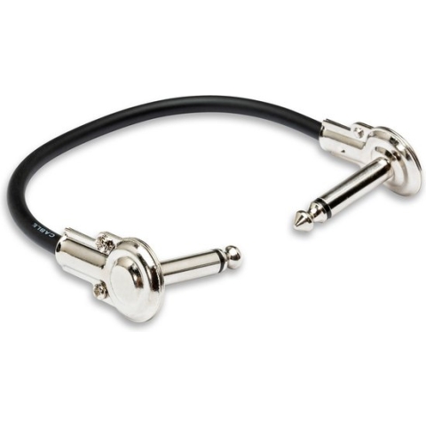 Hosa IRG-600.5, gitaar patch kabels, Low-profile met haakse jack pluggen, 6 in / 15 cm, set van 6 stuks