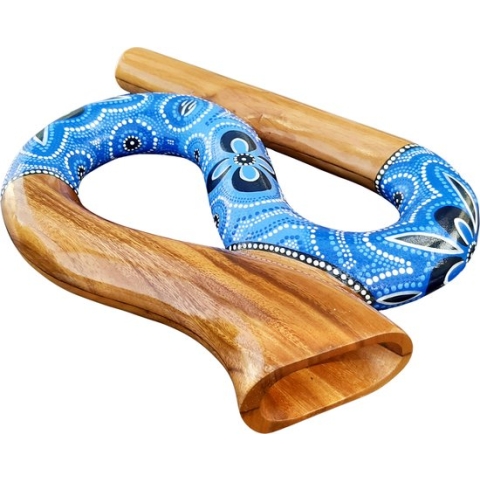 LIDAH® Didgeridoo Instrument - Snake Travel Digeridoo - 45 cm - Compacte Australian Muziekinstrumenten - Handgeschilderd Mahonie