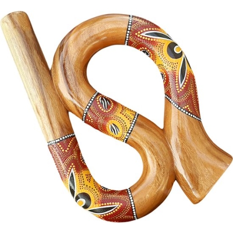 LIDAH® Didgeridoo Instrument - Snake Travel Digeridoo - 45 cm - Compacte Australian Muziekinstrumenten - Handgeschilderd Mahonie