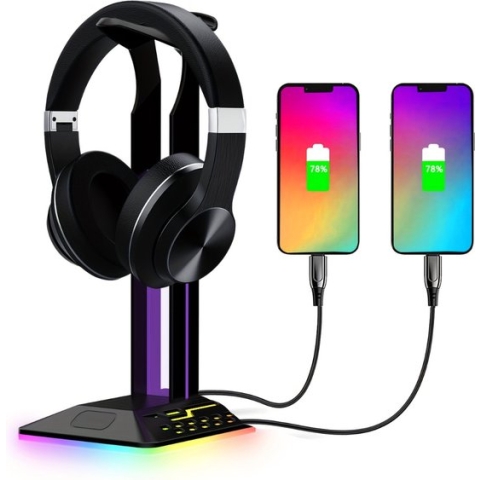 Livano Headset Standaard - Koptelefoon Hanger - Houder - Stand - Gaming - RGB Licht