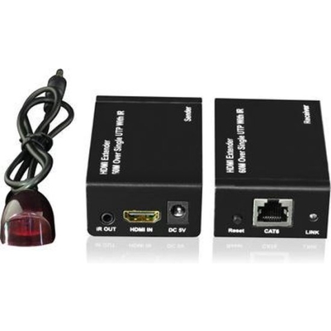 HDMI extender / verlenger via 1 CAT5 / CAT6 kabel max 60mtr