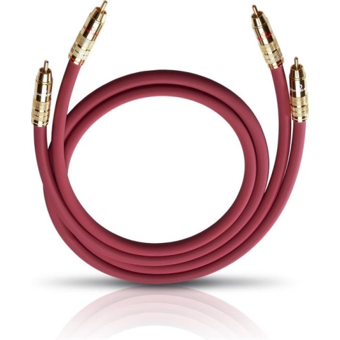 Oehlbach NF-audio-cinchkabel cinchstekker naar cinchstekker 2 x 1 m bordeaux