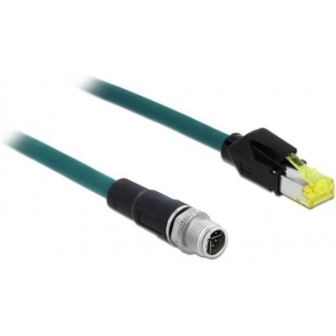 DeLOCK M12 8-pins X-gecodeerd - RJ45 Hirose industriële netwerkkabel - CAT6a / TPU PUR - 3 meter
