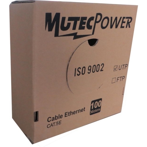 MutecPower Cat5e kabel 100m - 24 AWG Solid UTP Ethernet netwerkkabel - 550 Mhz Grijs - 100 Meter
