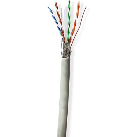 Nedis Netwerk Kabel Rol - CAT6 - Solid - S/FTP - CCA - 305.0 m - Binnenshuis - Rond - PVC - Grijs - Trekdoos