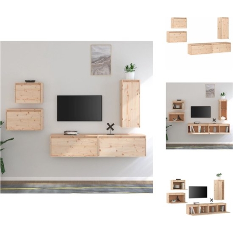 vidaXL Televisiekasten - Hangkasten - Massief grenenhout - Trendy design - 80 x 30 x 35 cm - 30 x 30 x 80 cm - 45 x 30 x 35 cm - 60 x 30 x 35 cm