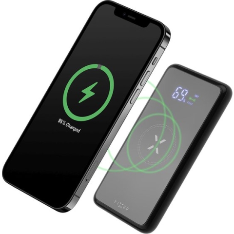 Fixed Powerbank MagZen met draadloos opladen en geschikt voor Apple Magsafe compatible , 10.000 mAh, zwart