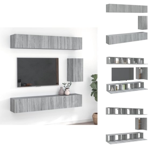 vidaXL Televisiekastenset - grijs sonoma eiken - 60 x 30 x 30 cm - bewerkt hout