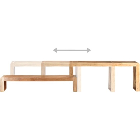 The Living Store Industrieel Televisiemeubel - Massief Acaciahout - 120x30x23cm - Montage vereist