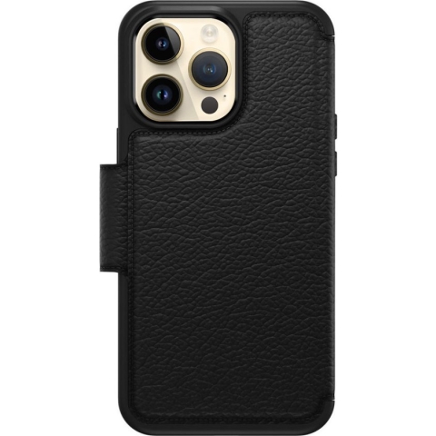 OtterBox Apple iPhone 14 Pro Max Strada Hoesje Echt Leer Book Case Zwart