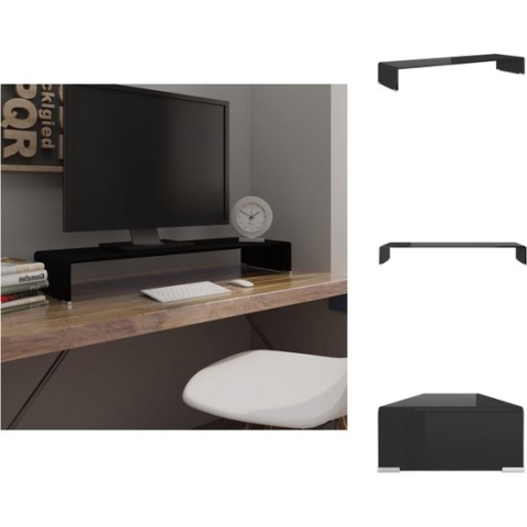 vidaXL TV-Meubel - Gehard Glas - 100 x 30 x 13 cm - Zwart