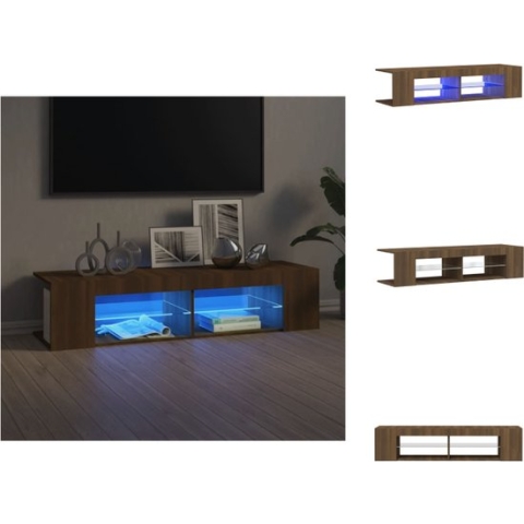 vidaXL TV-meubel Bewerkt hout - 135x39x30 cm - Bruineiken