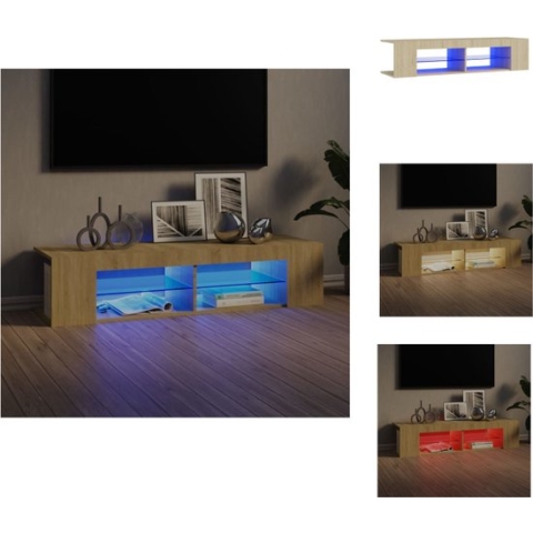 vidaXL TV-meubel - LED verlichting - Sonoma eiken - 135x39x30 cm - USB-aansluiting