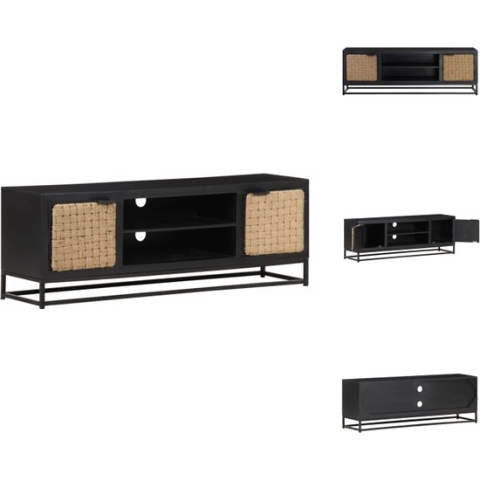 vidaXL Industriële Televisiemeubel - 120 x 30 x 40 cm - Massief Mangohout