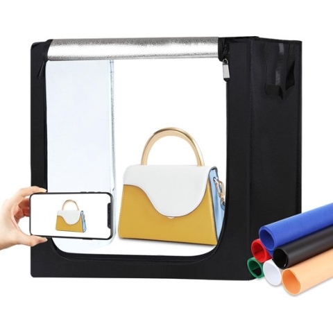 Puluz professionele fotostudio box – 50x50x50cm – LED verlichting - 6 kleuren achtergrond - Draagbaar