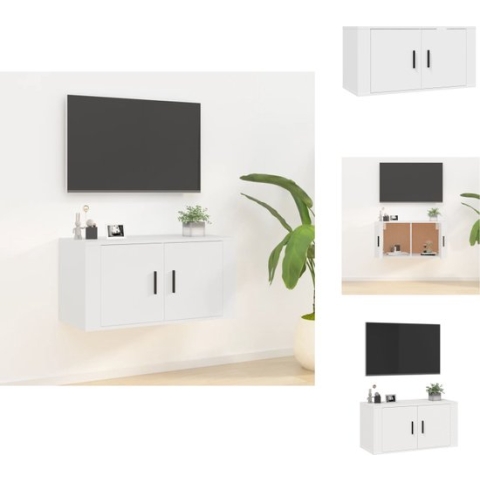 vidaXL Televisiewandmeubel - Klassiek - TV-kast - 80x34.5x40cm - wit hout