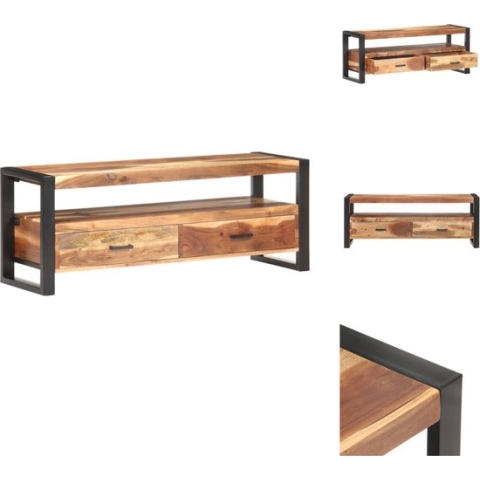 vidaXL TV-meubel Vintage - Massief Acaciahout - 120 x 35 x 45 cm