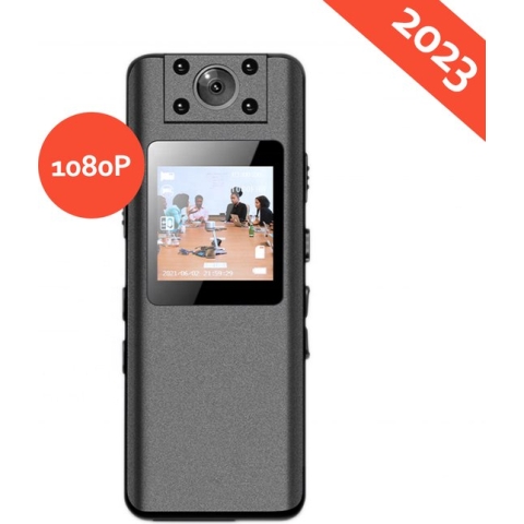 Deluqse Bodycam - 64GB - Actioncam - Bodycam Politie - Met Displayscherm - 1080P - Infrarood - Nachtzicht - FullHD - 120º Lens - 180 Graden Draaibaar - Body Camera Chest - Body Camera Police