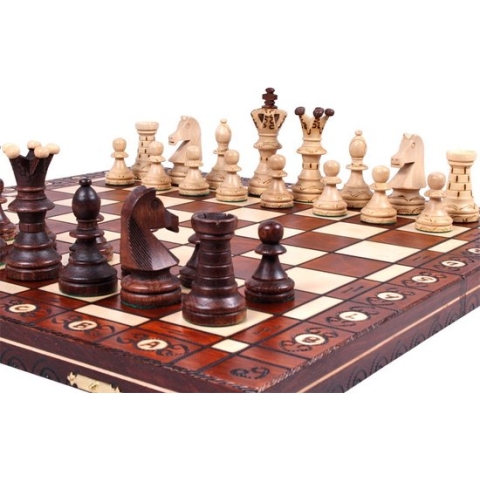 Chess the Game - Decoratief Schaakspel - GROOT luxe houten schaakbord met decoratieve schaakstukken - Bestseller!!