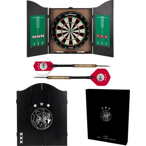 Ajax Dartkabinet - Home Darts Centre - Dartbord met 6 dartpijlen - Dart Flights - Dart Shafts - Darts - Sinterklaas - Kerst