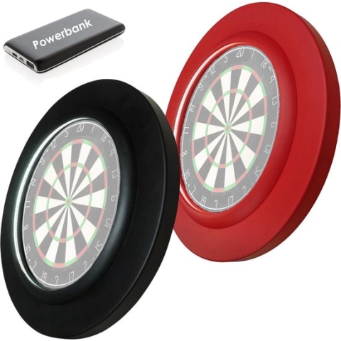 Darts Set PU LED Surround - Dartbord Verlichting - inclusief Powerbank - Rood