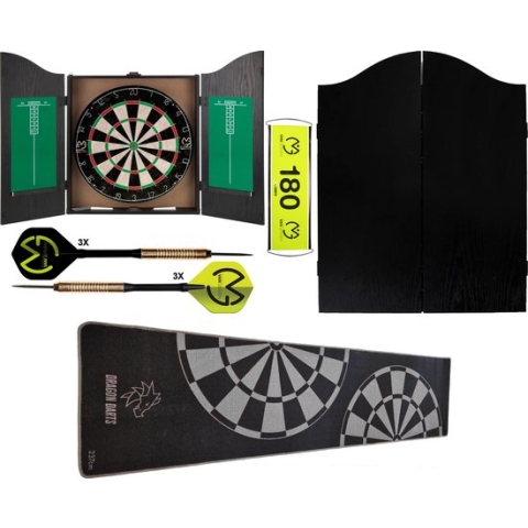 Darts Set Michael van Gerwen - dartkabinet - Home darts centre - dartkabinet met dartbord - dartbord - en accessoires - dartmat - originals grijs