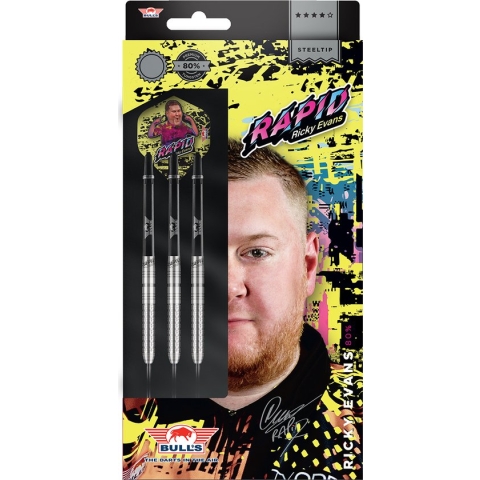 Bull's Ricky Evans 80% Tungsten 23 gram Steeltip Dartpijlen