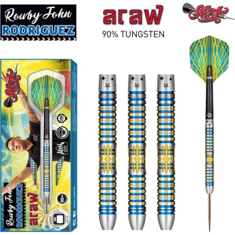 Shot Rowby-John Rodriquez Araw 90% Tungsten 23 gram Steeltip Dartpijlen