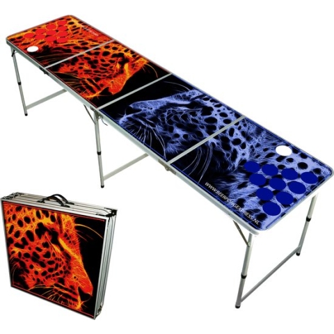 Beerpongexpress – Beer Pong Tafel - Panthers - LED verlichting - Inklapbaar