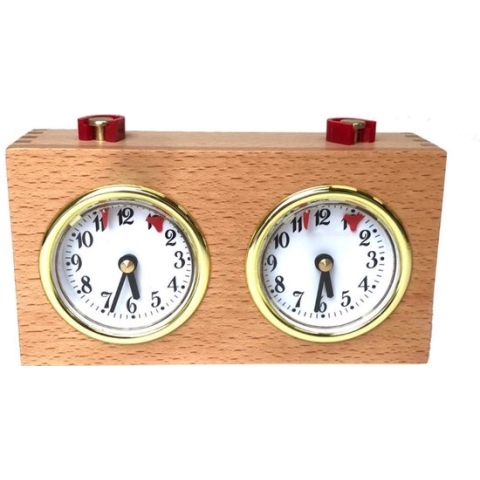 Schaakklok Hout - Schaakklok Analoog - Klassiek Schaken - Professioneel Schaken - Geen Batterijen Nodig