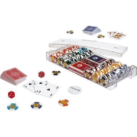 Dal Negro Pokerset Luxe 41,5 Cm Plex Transparant 6-delig
