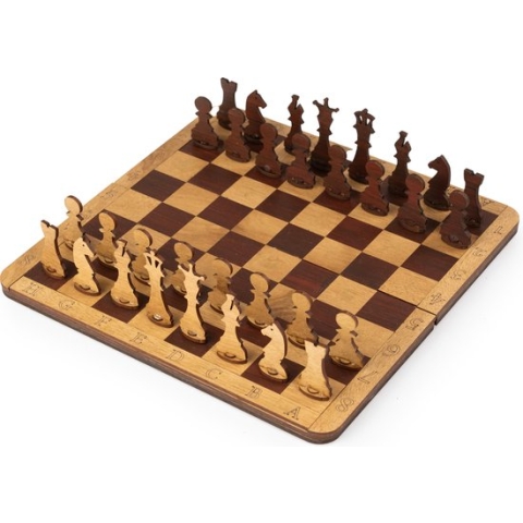 HappyWoods Book Chessboard - Schaakset Olijfhouten Schaakbord en Magnetische Stukken - Opvouwbaar Draagbaar Reisschaakbord - Spelsets voor Kinderen, Volwassenen, Toernooi, Professioneel, Beginner - Uniek Ontwerp - 18 x 9 x 3 cm