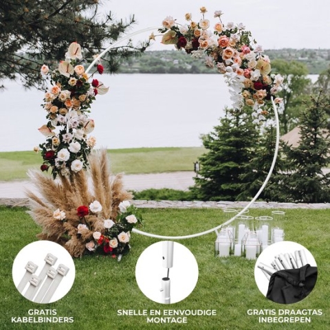Backdrop Frame Bruiloft Wit - 200x56x210 cm - Boog voor ballonnen evenementen bloemenboog ballonenboog